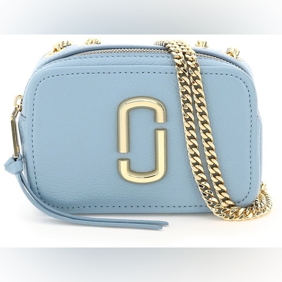 Women's Light Blue Marc Jacobs (the) The Snapshot Small Camera Bag With Chain - Picture 1 of 4